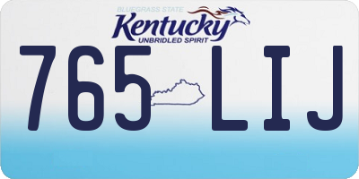 KY license plate 765LIJ