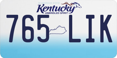 KY license plate 765LIK