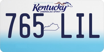 KY license plate 765LIL
