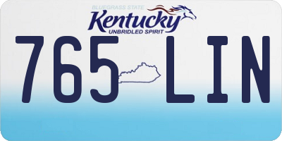 KY license plate 765LIN
