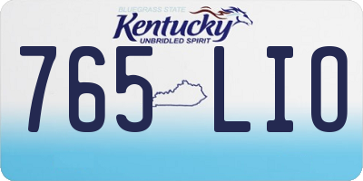 KY license plate 765LIO