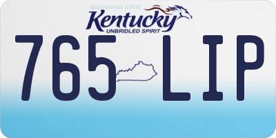 KY license plate 765LIP