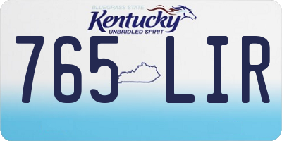 KY license plate 765LIR