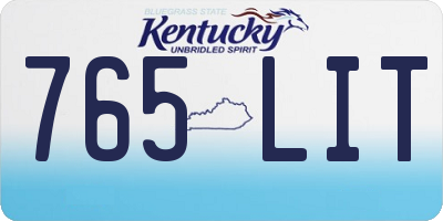 KY license plate 765LIT