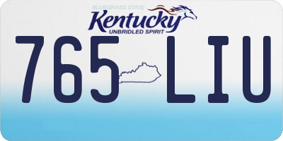 KY license plate 765LIU