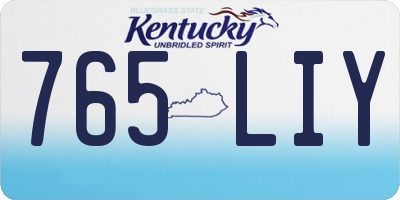 KY license plate 765LIY