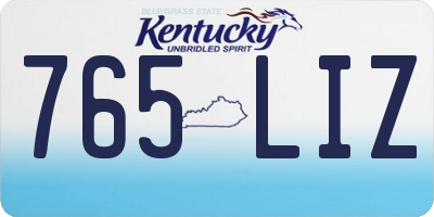 KY license plate 765LIZ