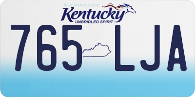 KY license plate 765LJA