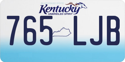 KY license plate 765LJB