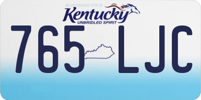 KY license plate 765LJC