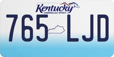 KY license plate 765LJD