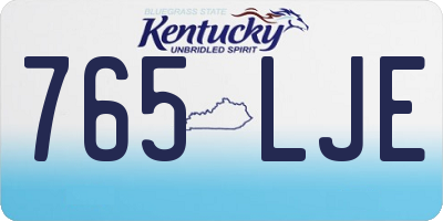 KY license plate 765LJE