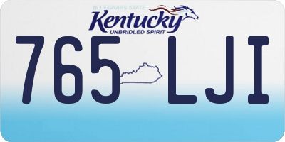KY license plate 765LJI
