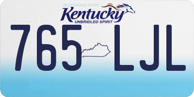 KY license plate 765LJL