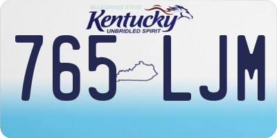KY license plate 765LJM