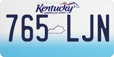 KY license plate 765LJN