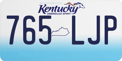 KY license plate 765LJP