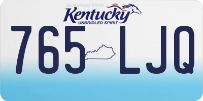 KY license plate 765LJQ