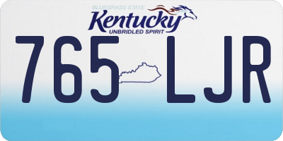 KY license plate 765LJR