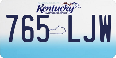 KY license plate 765LJW