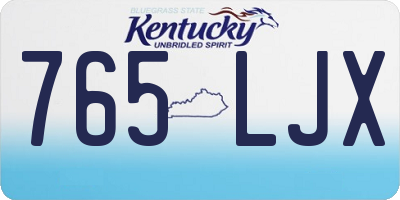 KY license plate 765LJX