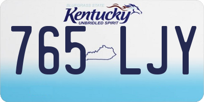KY license plate 765LJY