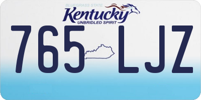 KY license plate 765LJZ