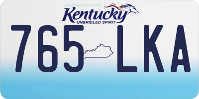 KY license plate 765LKA