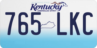 KY license plate 765LKC