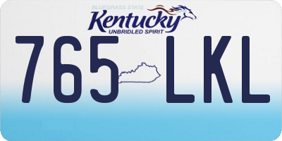 KY license plate 765LKL