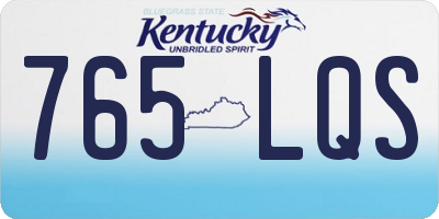 KY license plate 765LQS