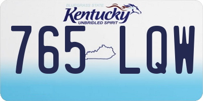KY license plate 765LQW