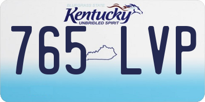 KY license plate 765LVP