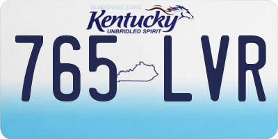 KY license plate 765LVR