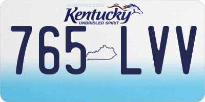 KY license plate 765LVV