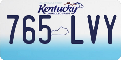 KY license plate 765LVY