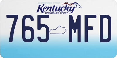 KY license plate 765MFD