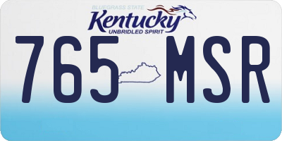 KY license plate 765MSR