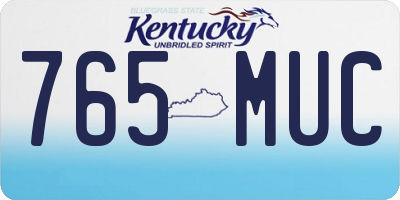 KY license plate 765MUC
