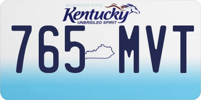 KY license plate 765MVT