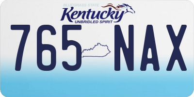 KY license plate 765NAX