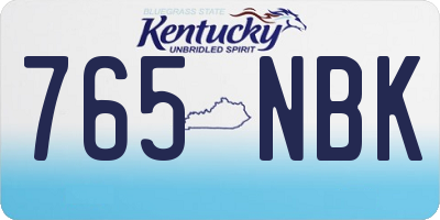 KY license plate 765NBK