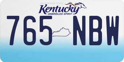 KY license plate 765NBW