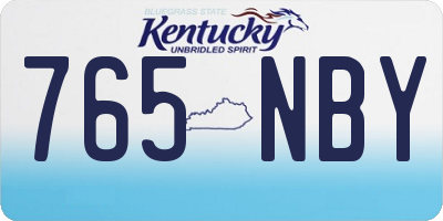KY license plate 765NBY