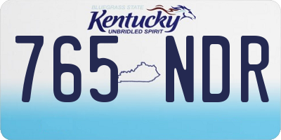 KY license plate 765NDR