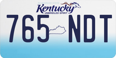 KY license plate 765NDT