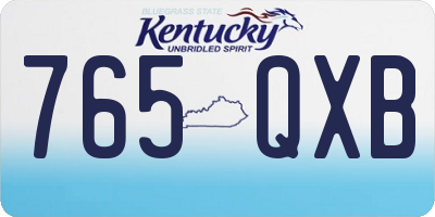 KY license plate 765QXB