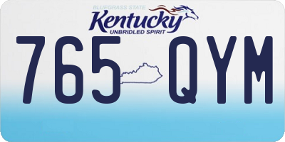 KY license plate 765QYM