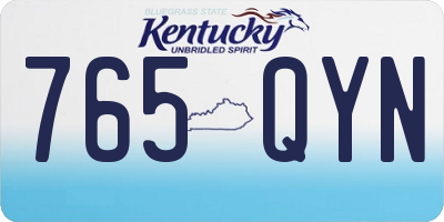 KY license plate 765QYN