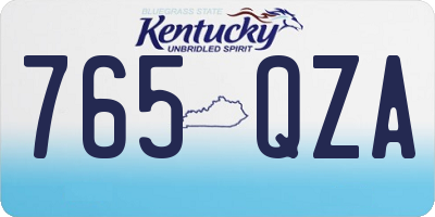 KY license plate 765QZA